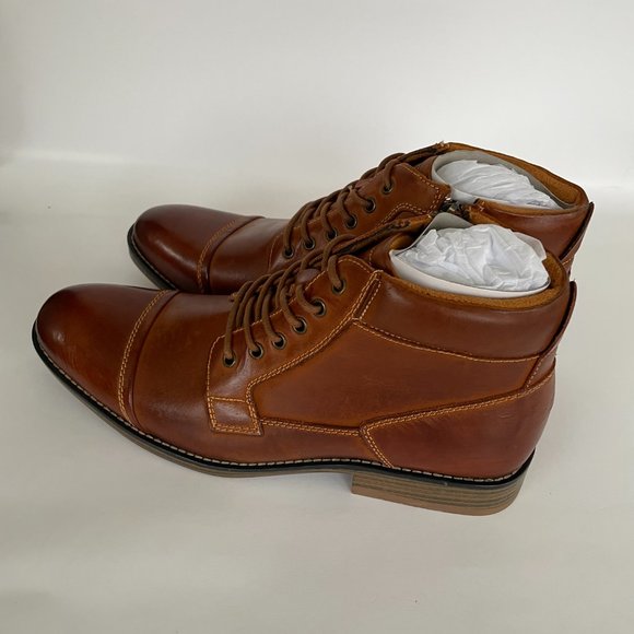 Kunsto  Genuine Leather Oxford Boots Men\'s Size 10 Brown main image 10